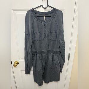 Women’s Daily Practice Gray Thermal Long Sleeve Dress Size Large Loungewear